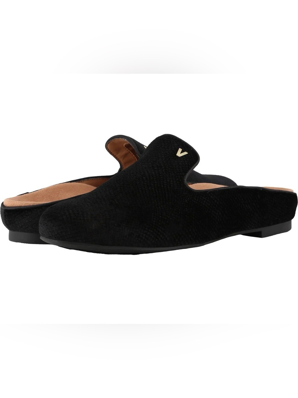 Vionic Carnegie Holiday Black Velvet Mules 10